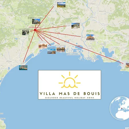 Villa Mas De Bouis - Views, Heated Pool, Xl 6 Bedroom, Ac, Nature, Beauty & Boules! Saint-Martin-de-Londres